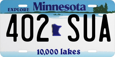 MN license plate 402SUA