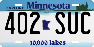 MN license plate 402SUC