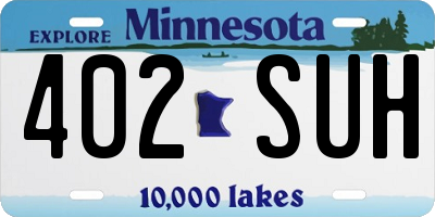 MN license plate 402SUH