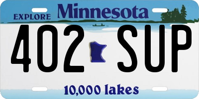 MN license plate 402SUP