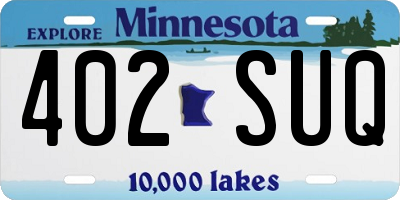 MN license plate 402SUQ