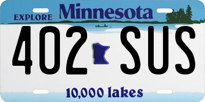 MN license plate 402SUS