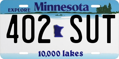 MN license plate 402SUT