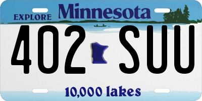MN license plate 402SUU