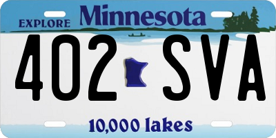 MN license plate 402SVA