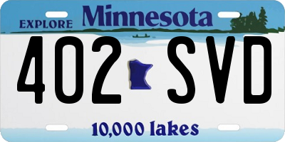 MN license plate 402SVD