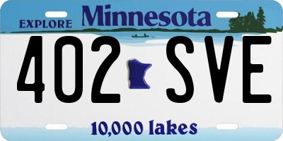 MN license plate 402SVE