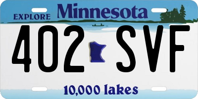 MN license plate 402SVF