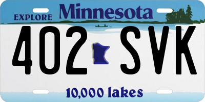 MN license plate 402SVK