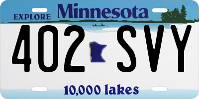 MN license plate 402SVY
