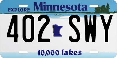 MN license plate 402SWY