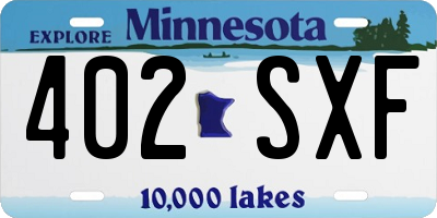 MN license plate 402SXF