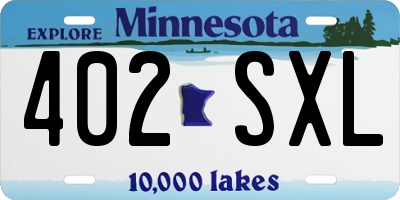 MN license plate 402SXL