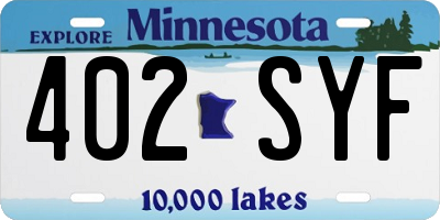MN license plate 402SYF