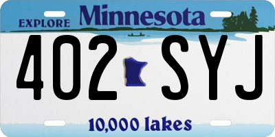 MN license plate 402SYJ