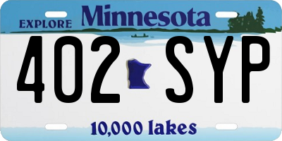 MN license plate 402SYP