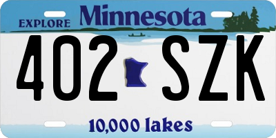 MN license plate 402SZK