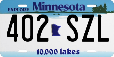 MN license plate 402SZL