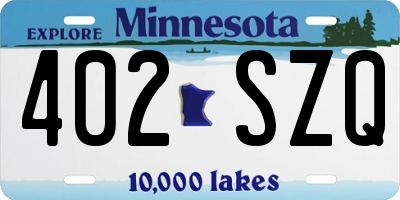 MN license plate 402SZQ