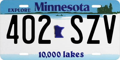 MN license plate 402SZV
