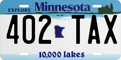 MN license plate 402TAX