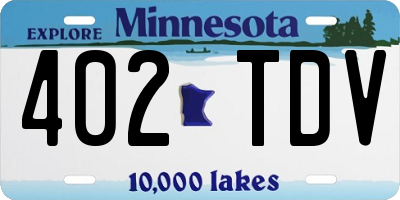 MN license plate 402TDV
