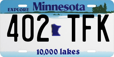 MN license plate 402TFK