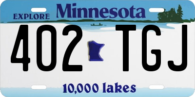 MN license plate 402TGJ