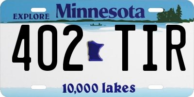 MN license plate 402TIR