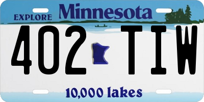 MN license plate 402TIW