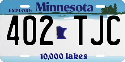 MN license plate 402TJC