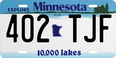 MN license plate 402TJF