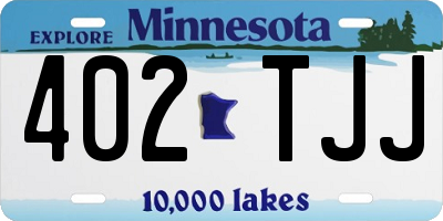 MN license plate 402TJJ