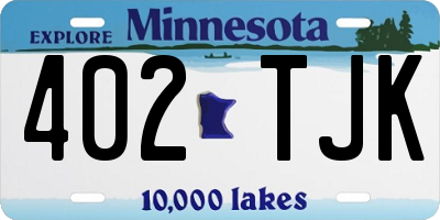 MN license plate 402TJK