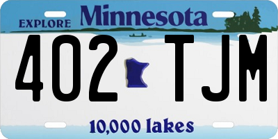 MN license plate 402TJM