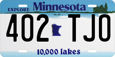 MN license plate 402TJO