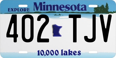 MN license plate 402TJV