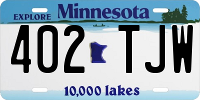 MN license plate 402TJW