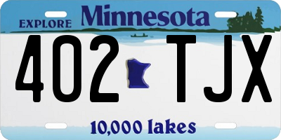MN license plate 402TJX