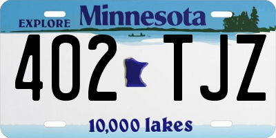 MN license plate 402TJZ