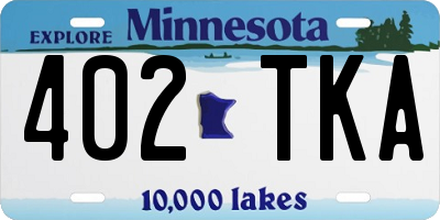 MN license plate 402TKA