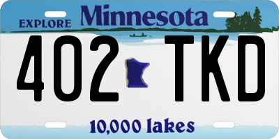 MN license plate 402TKD