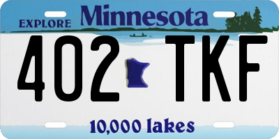 MN license plate 402TKF