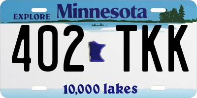 MN license plate 402TKK