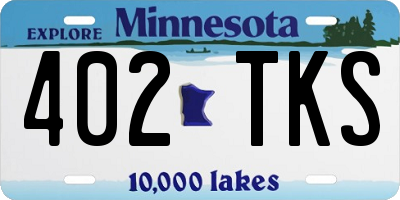 MN license plate 402TKS