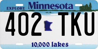 MN license plate 402TKU