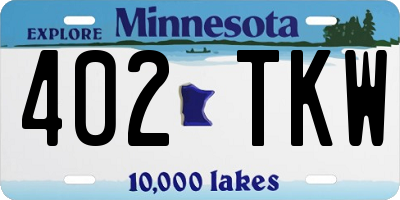 MN license plate 402TKW