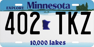 MN license plate 402TKZ