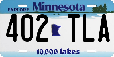 MN license plate 402TLA