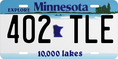 MN license plate 402TLE